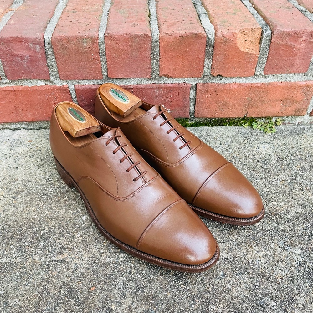 Like New Paul Stuart Brown Oxford Shoes Made By Edward Green - Picture 4 of 10